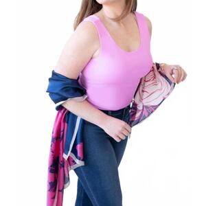 NEW JUDY P scoop neck tank top in rhododendron